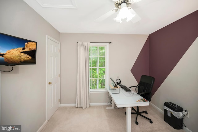 12424 Silent Wolf Dr, Manassas, VA 20112 - carpeted office featuring a ceiling fan and baseboards