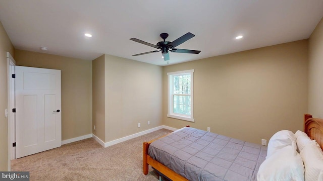 542 Hidden Acres Rd, Mount Storm, WV 26739 - carpeted bedroom featuring recessed lighting and a ceiling fan