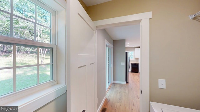 542 Hidden Acres Rd, Mount Storm, WV 26739 - corridor with light wood-type flooring, plenty of natural light, and recessed lighting
