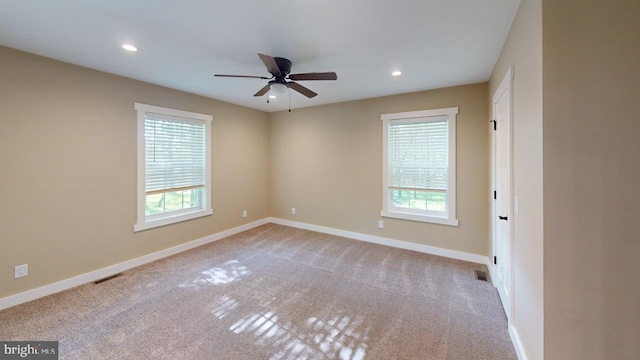 542 Hidden Acres Rd, Mount Storm, WV 26739 - empty room featuring recessed lighting, a ceiling fan, and carpet flooring
