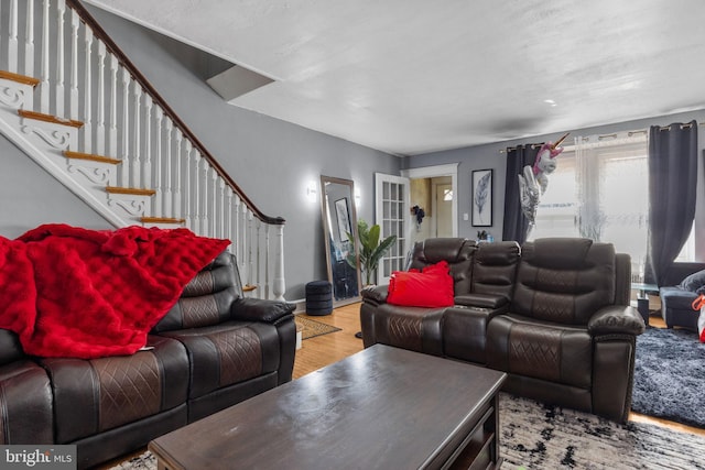 3537 Chippendale Ave, Philadelphia, PA 19136 - living room with wood finished floors and stairs