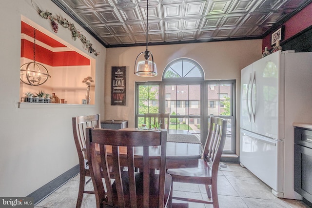 3305 Keswick Way Unit 3305D, West Chester, PA 19382 - dining area featuring an ornate ceiling and a chandelier