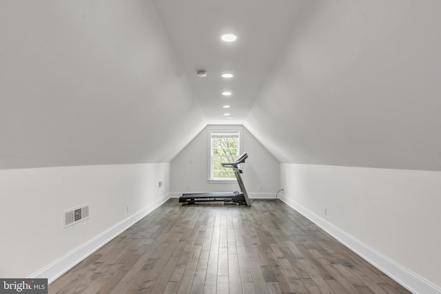 1631 E Strasburg Rd, West Chester, PA 19380 - bonus room with vaulted ceiling, wood finished floors, and recessed lighting