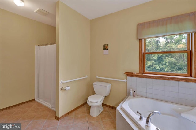 96 Gunhart Rd, Mohnton, PA 19540 - bathroom with a bath, tile patterned flooring, and a shower with shower curtain