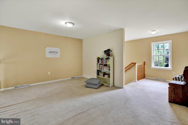 96 Gunhart Rd, Mohnton, PA 19540 - living area with an upstairs landing and carpet floors