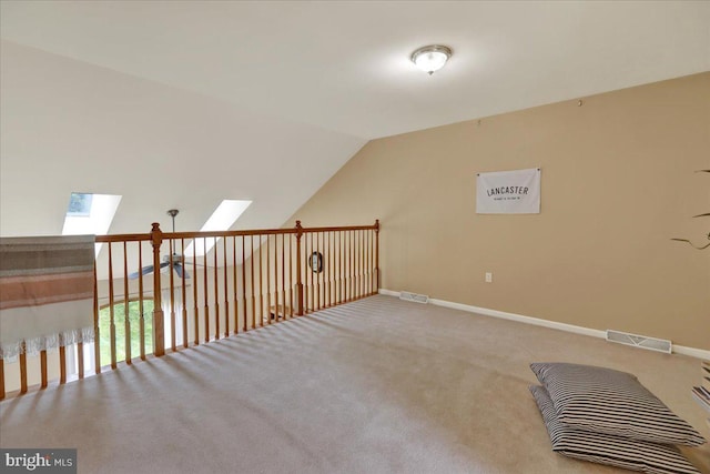 96 Gunhart Rd, Mohnton, PA 19540 - unfurnished room with a skylight, vaulted ceiling, and carpet flooring