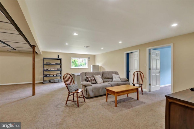 96 Gunhart Rd, Mohnton, PA 19540 - living room featuring light carpet and recessed lighting