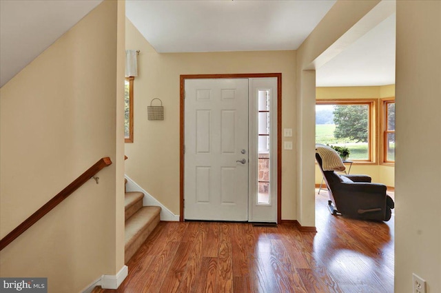 96 Gunhart Rd, Mohnton, PA 19540 - entryway featuring wood finished floors and stairs