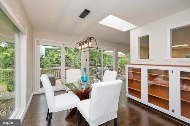 2301 N Tracy St, Alexandria, VA 22311 - dining space with a skylight, plenty of natural light, and dark wood-type flooring