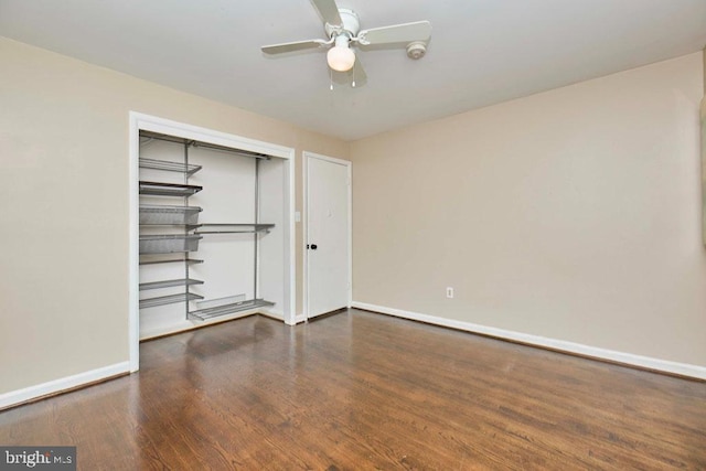 2301 N Tracy St, Alexandria, VA 22311 - unfurnished bedroom featuring wood finished floors, a closet, and ceiling fan