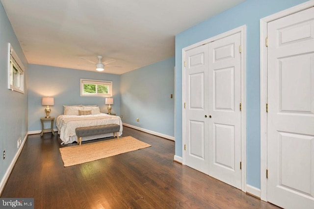 2301 N Tracy St, Alexandria, VA 22311 - bedroom with wood finished floors, a closet, and ceiling fan