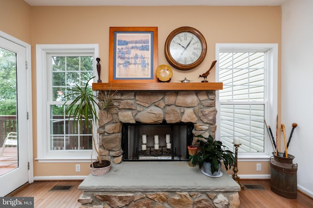 247 Torrey Pine Ct, West Chester, PA 19380 - detailed view of wood finished floors and a fireplace