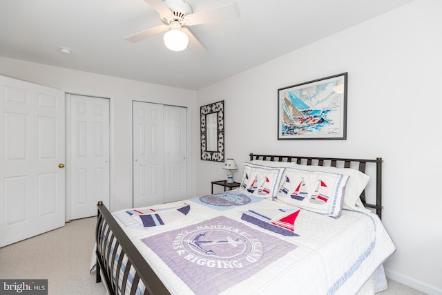 247 Torrey Pine Ct, West Chester, PA 19380 - carpeted bedroom with two closets and ceiling fan
