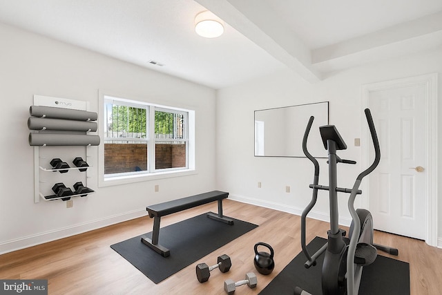 9309 Bells Mill Rd, Potomac, MD 20854 - exercise area with light wood-type flooring