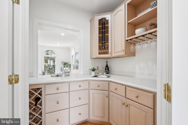 9309 Bells Mill Rd, Potomac, MD 20854 - indoor bar with ornamental molding