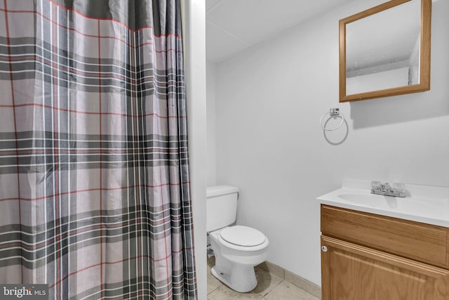 2306 Louise Ave, Baltimore, MD 21214 - full bathroom featuring vanity, tile patterned flooring, and curtained shower