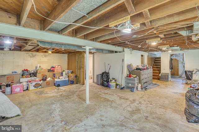 2306 Louise Ave, Baltimore, MD 21214 - unfinished basement featuring stairway