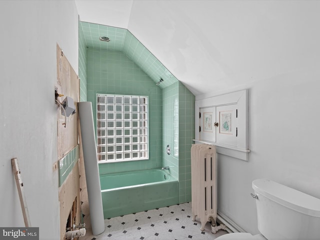 1070 Wheatland Ave, Lancaster, PA 17603 - bathroom featuring radiator heating unit, shower / bath combination, and tile patterned floors