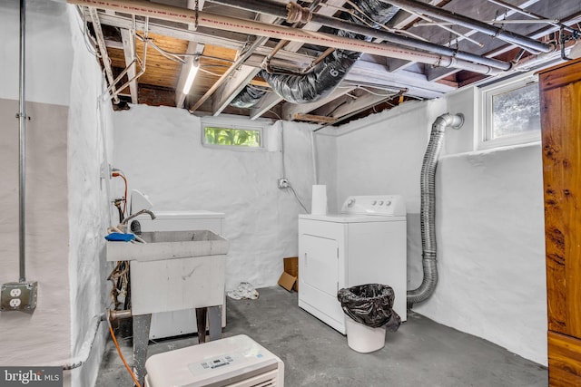 302 Bailey St, New Cumberland, PA 17070 - basement featuring washer / clothes dryer and plenty of natural light
