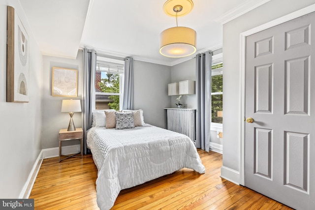 3010 26th St NE, Washington, DC 20018 - bedroom with hardwood / wood-style floors and crown molding