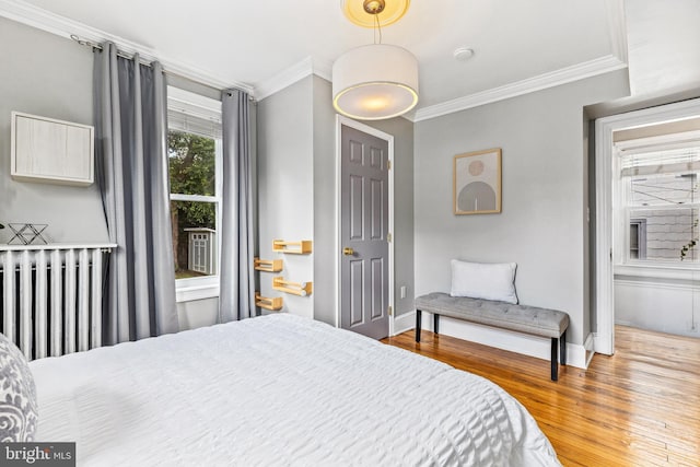 3010 26th St NE, Washington, DC 20018 - bedroom with radiator, crown molding, and wood finished floors