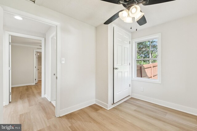 1611 Hudson Hollow Rd, Stephens City, VA 22655 - unfurnished bedroom featuring light wood-style flooring and ceiling fan