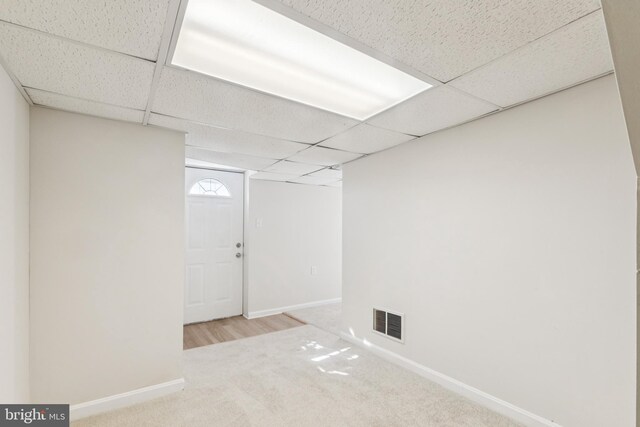 1611 Hudson Hollow Rd, Stephens City, VA 22655 - below grade area with a drop ceiling and carpet flooring