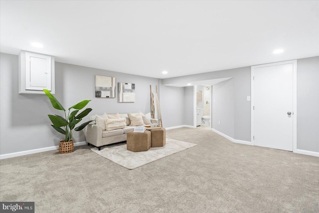 8119 Clyde Bank Rd, Towson, MD 21286 - carpeted living area featuring recessed lighting and baseboards