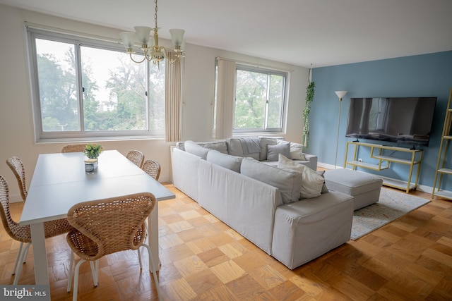 1900 Lyttonsville Rd Unit 514, Silver Spring, MD 20910 - living area featuring a chandelier