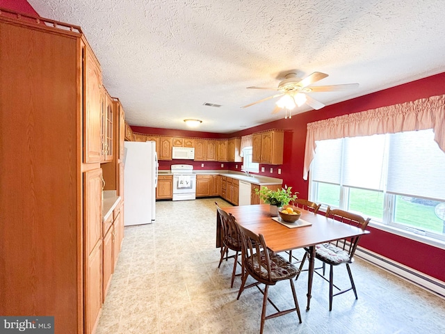 60 Parkwood Dr, Greencastle, PA 17225 - dining space featuring plenty of natural light, light flooring, ceiling fan, and a textured ceiling