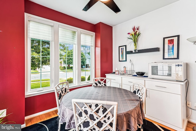 13298 Fieldstone Way, Gainesville, VA 20155 - dining area featuring wood finished floors and a ceiling fan