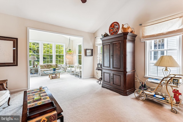 13298 Fieldstone Way, Gainesville, VA 20155 - living area featuring carpet and lofted ceiling
