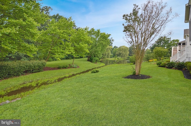 13298 Fieldstone Way, Gainesville, VA 20155 - view of grassy yard with stairs and a water view