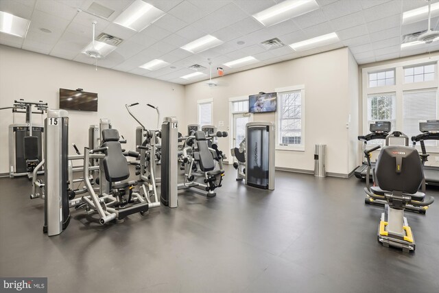 13298 Fieldstone Way, Gainesville, VA 20155 - exercise room featuring a paneled ceiling