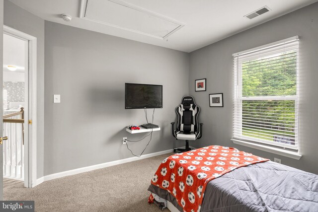 818 Northridge Way, Severna Park, MD 21146 - carpeted bedroom with attic access and baseboards