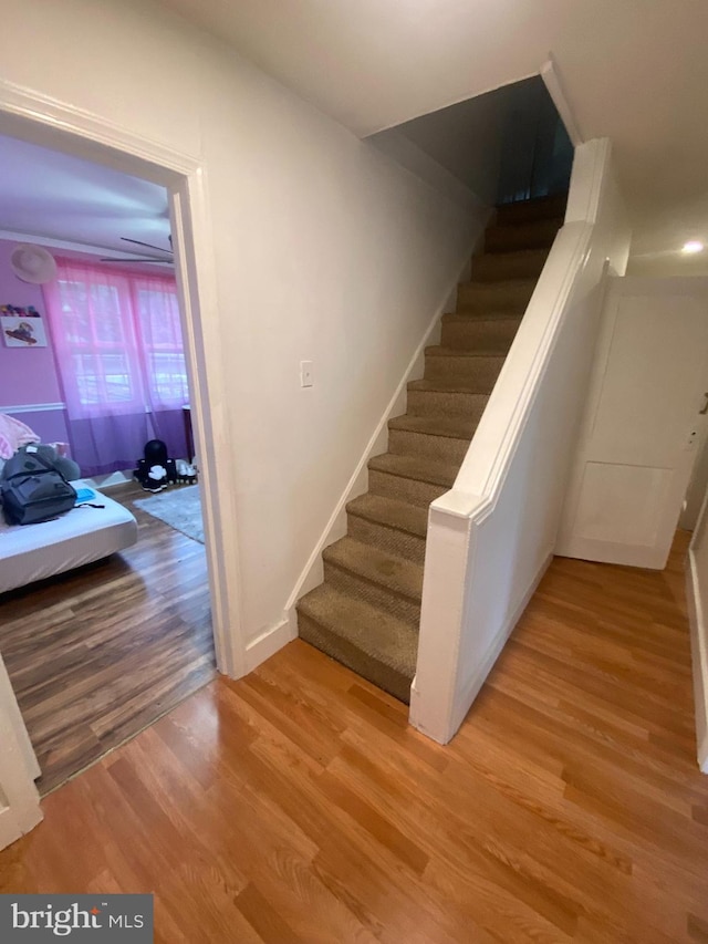 6752 Harding Hwy, Mays Landing, NJ 08330 - staircase featuring wood finished floors and baseboards
