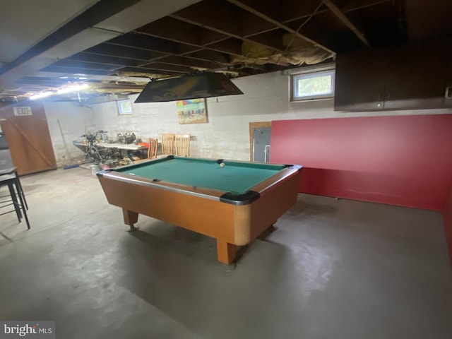 6752 Harding Hwy, Mays Landing, NJ 08330 - game room featuring concrete floors and billiards table