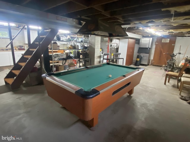 6752 Harding Hwy, Mays Landing, NJ 08330 - playroom featuring unfinished concrete flooring and pool table