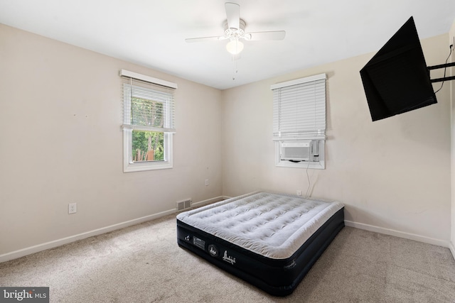 245 Spout Spring Ave, Lumberton, NJ 08048 - bedroom with cooling unit, carpet flooring, and ceiling fan