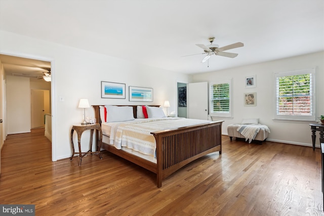 9417 Reach Rd, Potomac, MD 20854 - bedroom featuring wood finished floors and ceiling fan