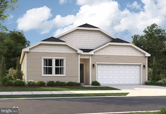 20317 Harvest Ridge Ln, Millsboro, DE 19966 - view of front facade featuring concrete driveway, an attached garage, and a shingled roof