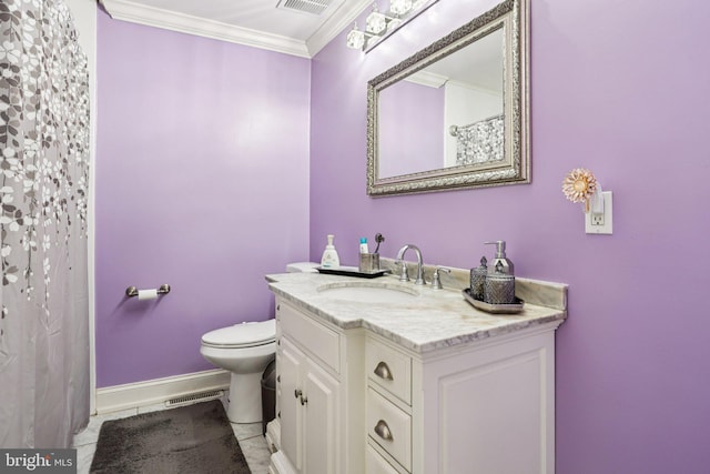 2203 Pyle St, Wilmington, DE 19805 - bathroom with vanity, crown molding, and tile patterned floors