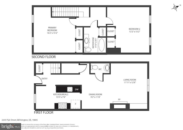 2203 Pyle St, Wilmington, DE 19805 - view of home floor plan