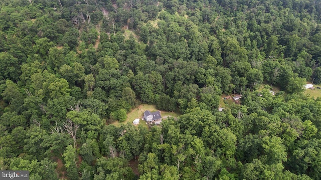 206 English Muffin Ct, Berkeley Springs, WV 25411 - aerial overview of property's location with a heavily wooded area