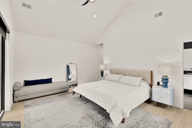 4020 35th St Unit B, Mount Rainier, MD 20712 - bedroom with light wood-style floors and vaulted ceiling