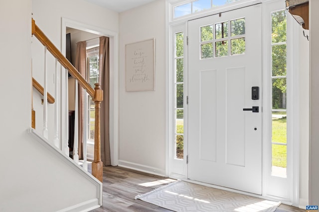 366 Saint Ivy Ave, Troy, VA 22974 - entryway with stairway and wood finished floors