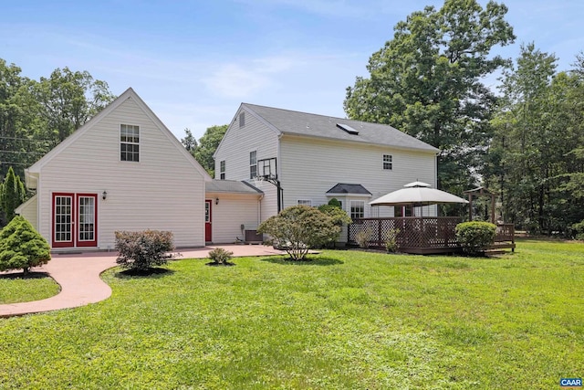 366 Saint Ivy Ave, Troy, VA 22974 - back of property featuring a gazebo, a patio, a lawn, and french doors