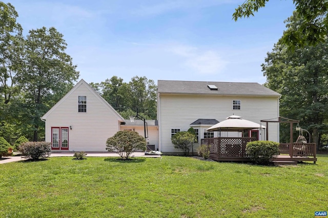 366 Saint Ivy Ave, Troy, VA 22974 - back of house featuring a gazebo, a lawn, a deck, and french doors