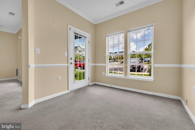 2495 Amber Orchard Ct E Unit 101, Odenton, MD 21113 - spare room featuring carpet floors, crown molding, and healthy amount of natural light