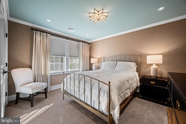 2029 E Buckshutem Rd, Millville, NJ 08332 - carpeted bedroom with crown molding, baseboards, and recessed lighting